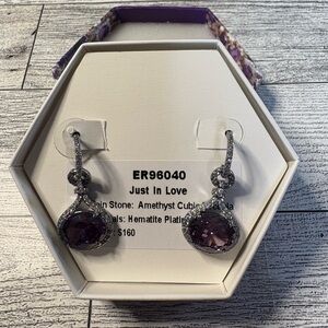 Amethyst Earrings Feb birthday bomb party
